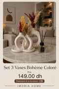 3 vases bohéme coloré